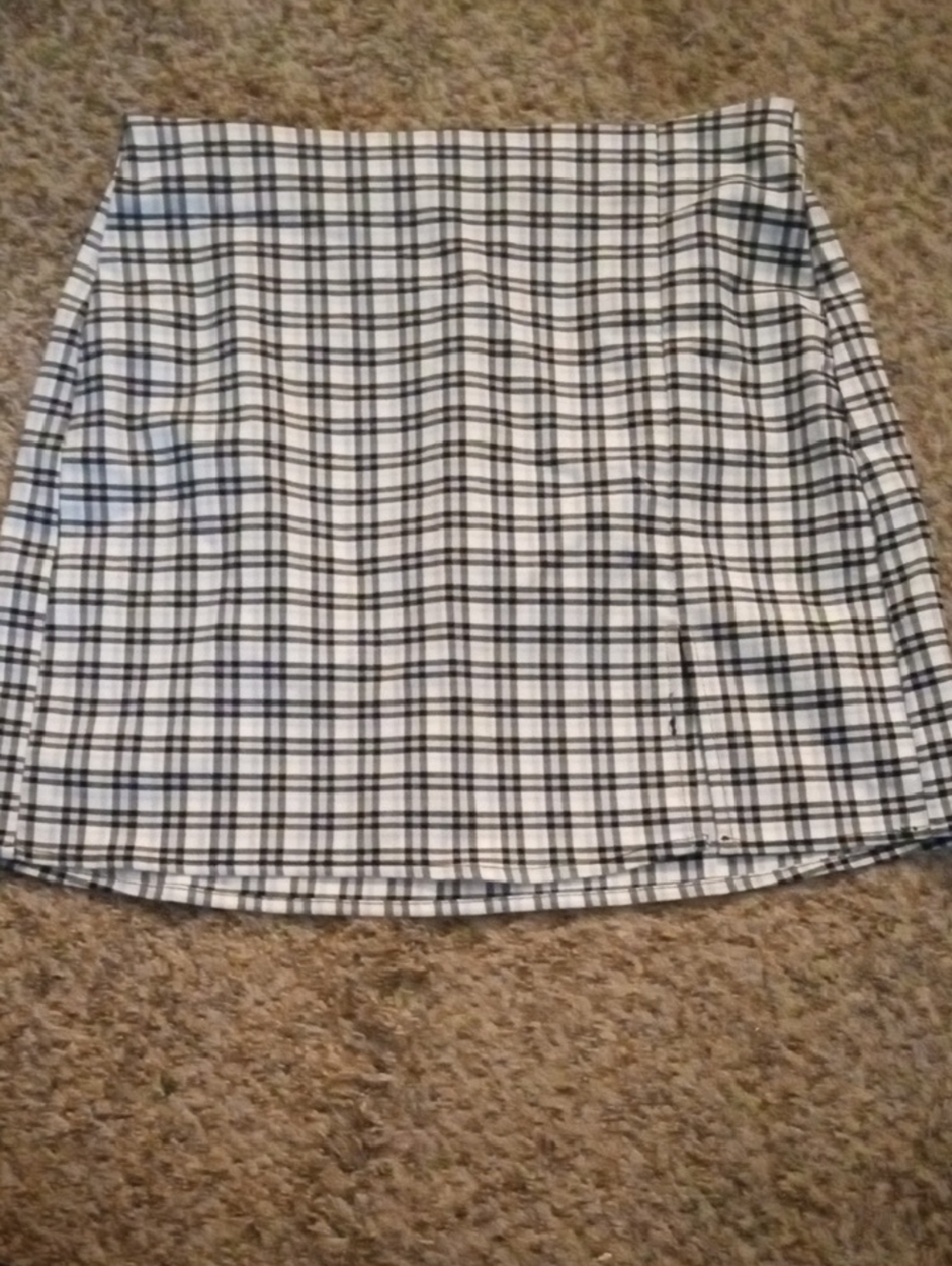 Charlotte Russe Black/White/Lavender Plaid Mini Skirt